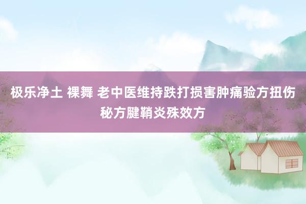 极乐净土 裸舞 老中医维持跌打损害肿痛验方扭伤秘方腱鞘炎殊效方