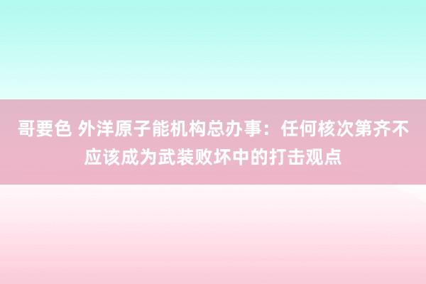 哥要色 外洋原子能机构总办事：任何核次第齐不应该成为武装败坏中的打击观点