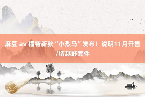 麻豆 av 福特新款“小烈马”发布！说明11月开售/增越野套件