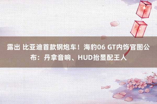 露出 比亚迪首款钢炮车！海豹06 GT内饰官图公布：丹拿音响、HUD抬显配王人