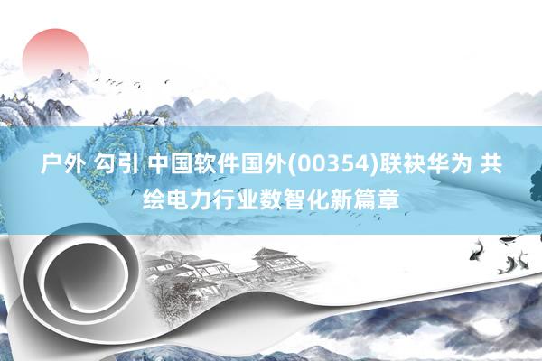 户外 勾引 中国软件国外(00354)联袂华为 共绘电力行业数智化新篇章