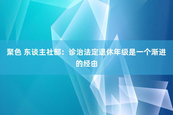 聚色 东谈主社部：诊治法定退休年级是一个渐进的经由