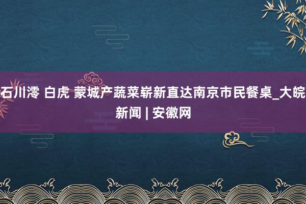 石川澪 白虎 蒙城产蔬菜崭新直达南京市民餐桌_大皖新闻 | 安徽网