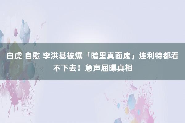 白虎 自慰 李洪基被爆「暗里真面庞」连利特都看不下去！　急声屈曝真相