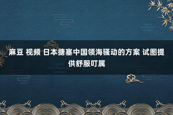 麻豆 视频 日本搪塞中国领海骚动的方案 试图提供舒服叮属