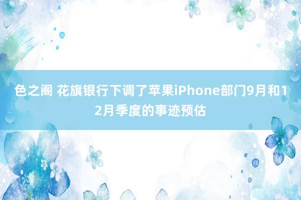 色之阁 花旗银行下调了苹果iPhone部门9月和12月季度的事迹预估