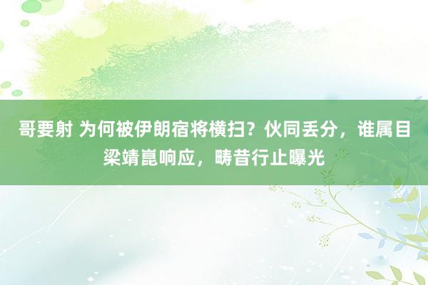 哥要射 为何被伊朗宿将横扫？伙同丢分，谁属目梁靖崑响应，畴昔行止曝光