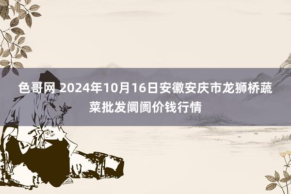 色哥网 2024年10月16日安徽安庆市龙狮桥蔬菜批发阛阓价钱行情