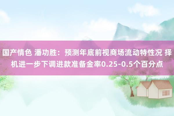 国产情色 潘功胜：预测年底前视商场流动特性况 择机进一步下调进款准备金率0.25-0.5个百分点