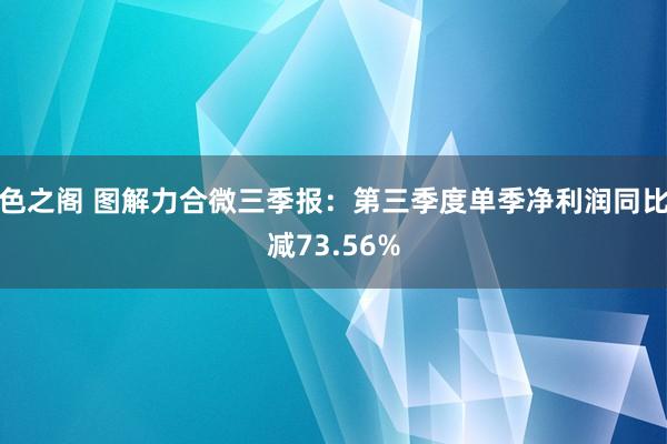 色之阁 图解力合微三季报：第三季度单季净利润同比减73.56%