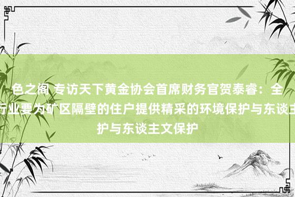 色之阁 专访天下黄金协会首席财务官贺泰睿：全球采矿行业要为矿区隔壁的住户提供精采的环境保护与东谈主文保护