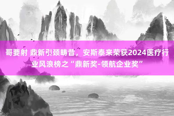 哥要射 鼎新引颈畴昔，安斯泰来荣获2024医疗行业风浪榜之“鼎新奖-领航企业奖”