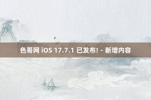 色哥网 iOS 17.7.1 已发布! - 新增内容