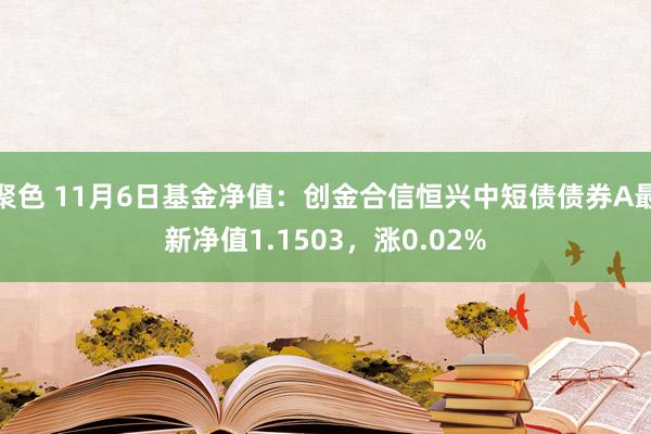 聚色 11月6日基金净值：创金合信恒兴中短债债券A最新净值1.1503，涨0.02%