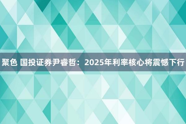 聚色 国投证券尹睿哲：2025年利率核心将震憾下行