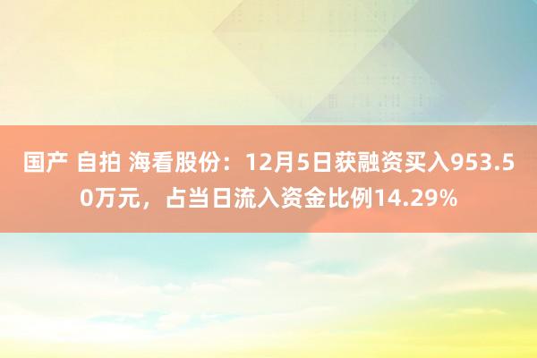 国产 自拍 海看股份：12月5日获融资买入953.50万元，占当日流入资金比例14.29%