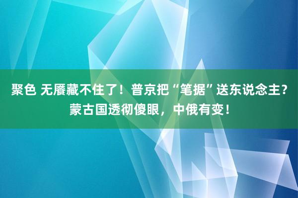 聚色 无餍藏不住了！普京把“笔据”送东说念主？蒙古国透彻傻眼，中俄有变！