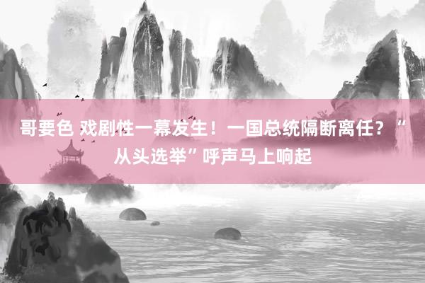 哥要色 戏剧性一幕发生！一国总统隔断离任？“从头选举”呼声马上响起