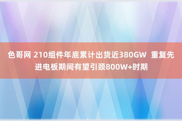 色哥网 210组件年底累计出货近380GW  重复先进电板期间有望引颈800W+时期