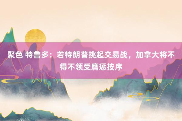 聚色 特鲁多：若特朗普挑起交易战，加拿大将不得不领受膺惩按序