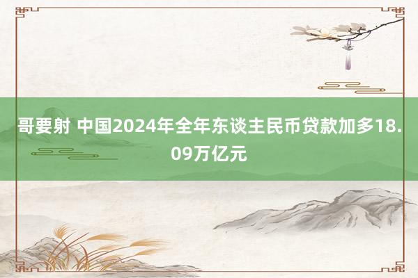 哥要射 中国2024年全年东谈主民币贷款加多18.09万亿元