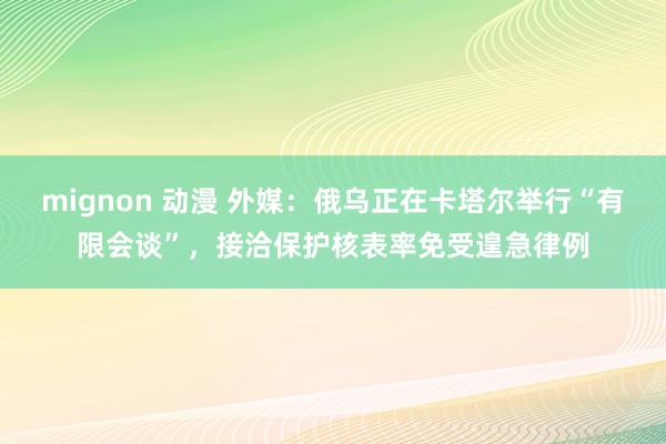 mignon 动漫 外媒：俄乌正在卡塔尔举行“有限会谈”，接洽保护核表率免受遑急律例