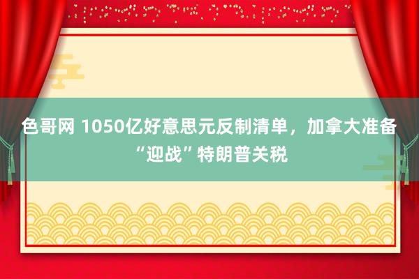 色哥网 1050亿好意思元反制清单，加拿大准备“迎战”特朗普关税